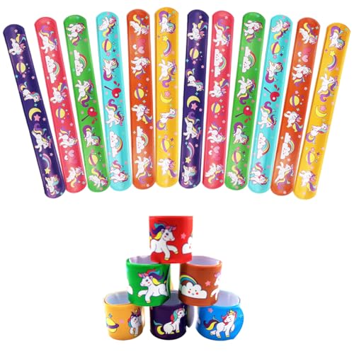 MODALI Schnapparmband für Kinder, 12 Pcs Unicorn Armband Wristband Schnapparmbänder Set für Geburtstag Mitgebsel Kinder Jungen oder Mädchen von MODALI