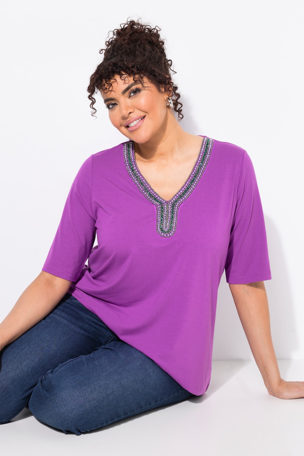 Große Größen Shirt-Tunika, Damen, lila, Größe: 46/48, Viskose, Ulla Popken Große Größen Shirt-Tunika, Damen, lila, Größe: 46/48, Viskose, Ulla Popken von MODERN VIEW