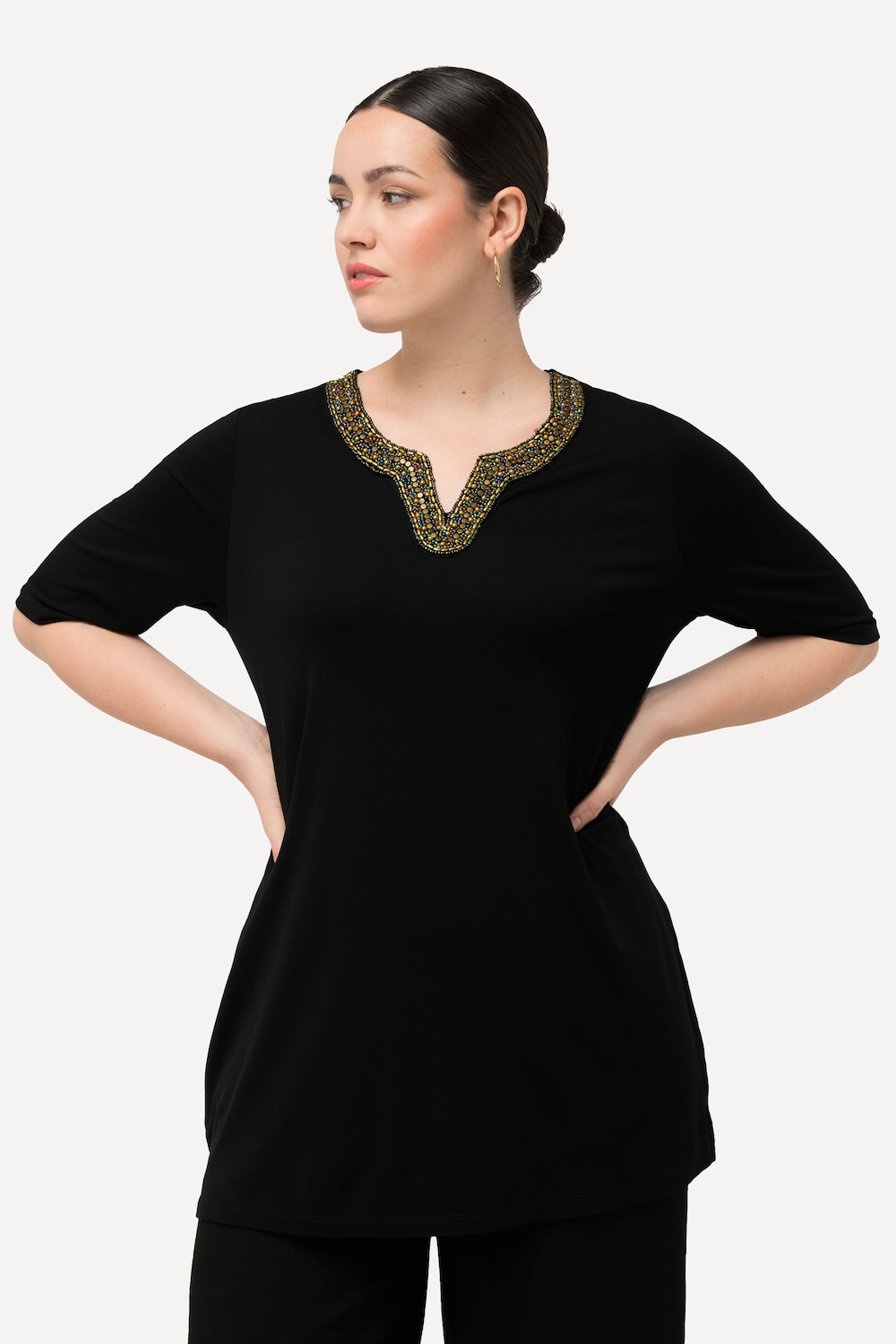 Große Größen Shirt-Tunika, Damen, schwarz, Größe: 42/44, Viskose, Ulla Popken Große Größen Shirt-Tunika, Damen, schwarz, Größe: 42/44, Viskose, Ulla Popken von MODERN VIEW