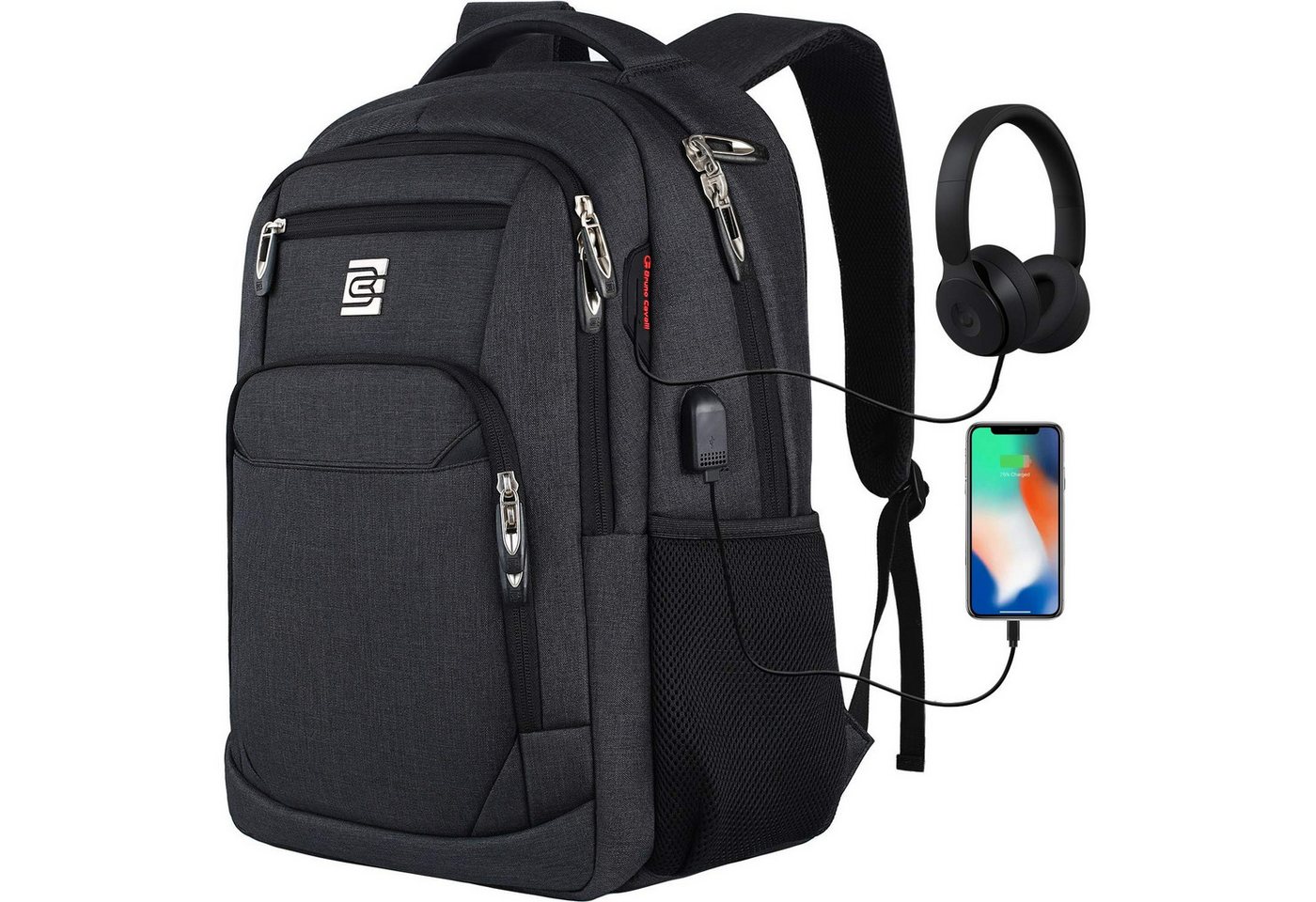 MODFU Laptoprucksack Laptop Rucksack Rucksäcke Schulrucksack Laptoptasche Wasserbeständig (Laptop Notebook Tasche Schule Uni Rucksack Freizeitrucksack, Sportrucksack, mit USB-Anschluss, Anti-Diebstahl, Backpack mit Laptopfach), Herren Damen Jungen Teenager Freizeit Arbeit Business Reisen von MODFU