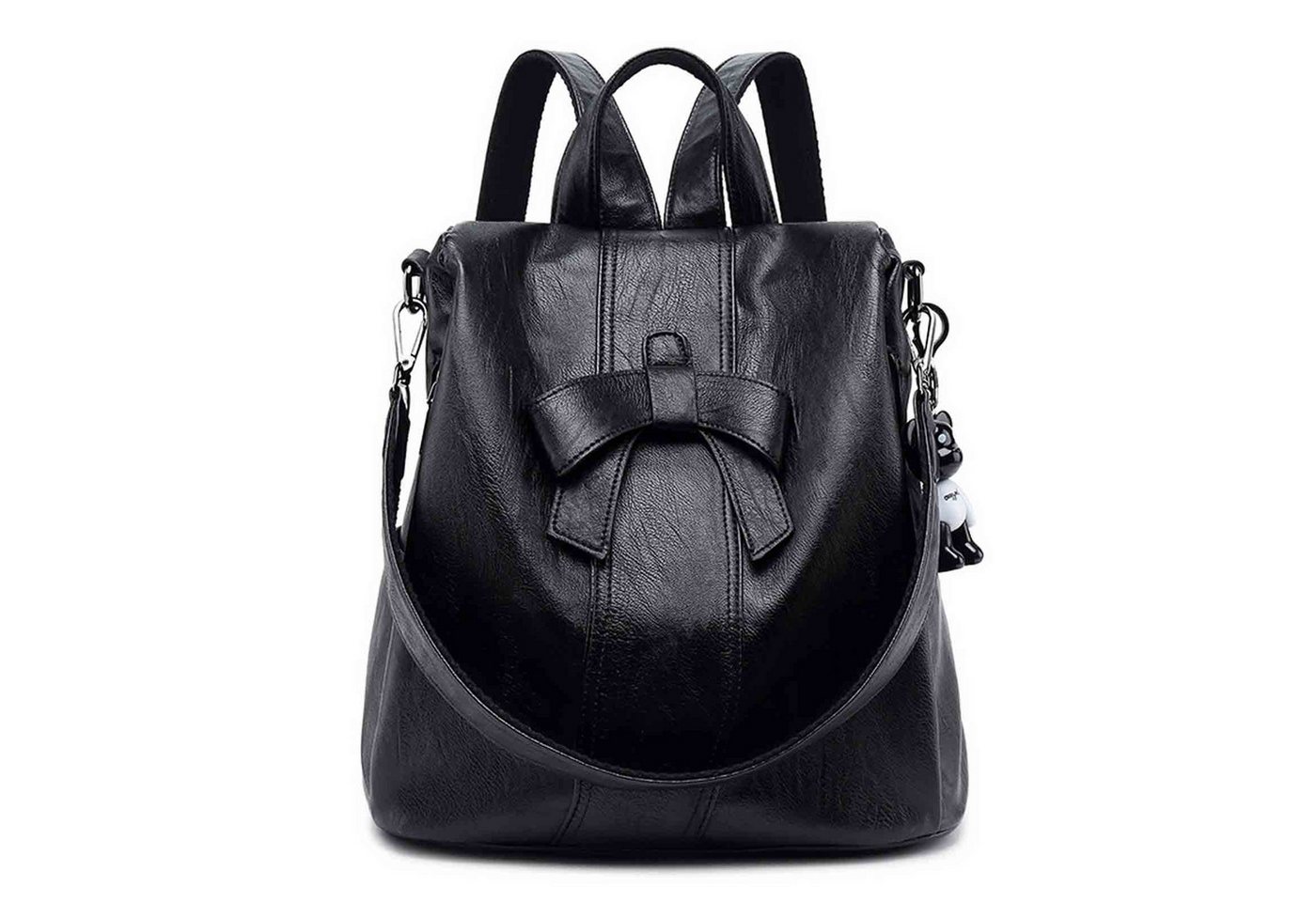 MODFU Rucksack Laptoprucksack Schulrucksack Lederrucksack Reiserucksack Leder Frauen (Handtasche 33x29x16 cm mit Schlüsselanhänger, Schultertasche, Notebook Laptop, Tasche, modisch, Schule Rucksack), für Herren Damen Jungen Teenager Freizeit Arbeit Business Reisen von MODFU