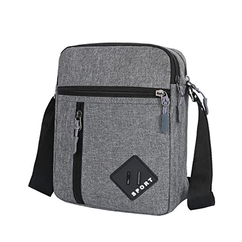 Frühling, Sommer, Winter, Reißverschluss, Herren, Mini-Segeltuch, einzelne Schulter, Seitentasche, Sport-Umhängetasche Taschen Damen Schultertasche (Grey, One Size) von MODSGUE