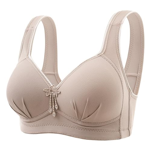 MODSGUE BH Damen Ohne Buegel Vollschalen Bequem Guter Halt Große Brüste Wirefree Bra Super Push Up BH Gegen Hängebrust Brüste Klassische BHS für Older Women von MODSGUE