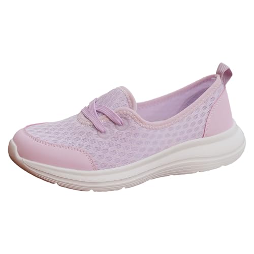 MODSGUE Damen Komfort-Schuhe Weiß, Leicht Atmungsaktiv Schuhe, Modischer Sportschuhe Komfort Schuhe Für Damen Mesh Freizeit Lockerer Wanderschuhe von MODSGUE