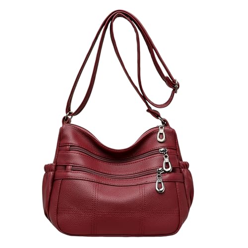 MODSGUE Frauen Taschen Modische Mittlere Mutter Taschen Große Kapazität Schulter Umhängetaschen Casual Frauen Taschen Sesselüberwurf Mit Taschen (Red, One Size) von MODSGUE