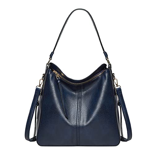 MODSGUE Handtaschen für Damen Große Designer-Damentasche Bucket Purse Kunstleder Taschen Für Damen Schwarz (Blue, One Size) von MODSGUE