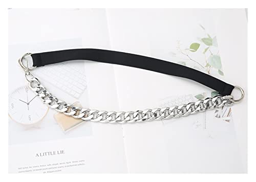 Taillenkette Gürtel Damen Bauchkette Gürtel Frauen Elastic Gürtel Luxus Gold Silber Dünne Kette Gürtel Retro Metall Taille Strafe Stretch Damen Mantel Kleid Taillenbund Bauchkette Schmuck (Size : One von MOEENS