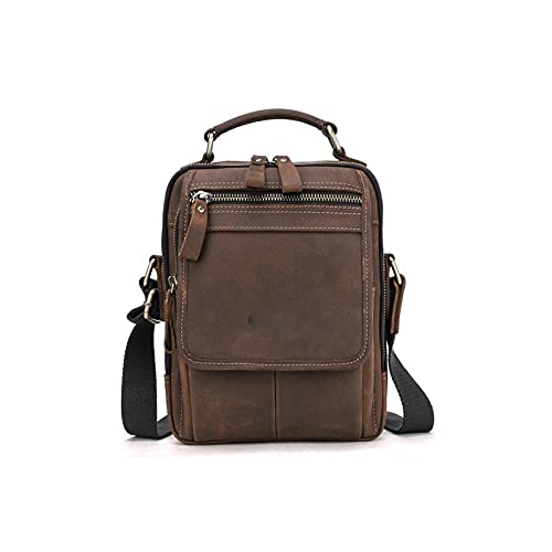 MOEIDO Umhängetasche Echtes Leder Herren Messenger Griff Handtasche Männliche Kreuz Körpertasche Für Mann Business Aktentasche Große Schultertasche von MOEIDO