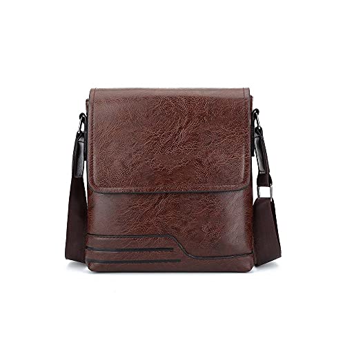 MOEIDO Umhängetasche Herren Aktentasche Business Bag Classic Vintage PU. Leder zusammengesetzte lässige Schulter Messenger Satchel-Taschen für den täglichen Gebrauch(Color:Bruin) von MOEIDO