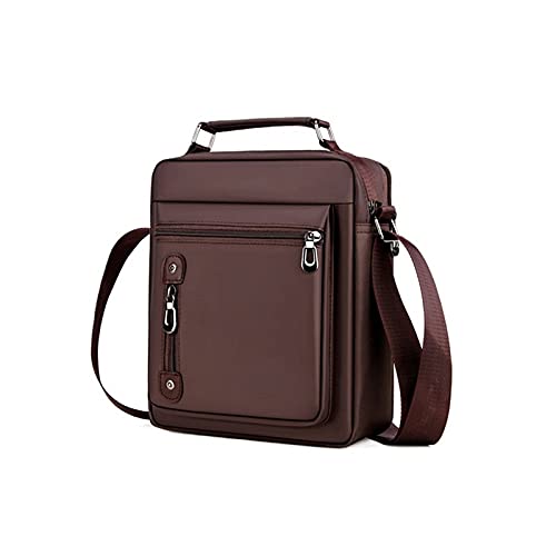 MOEIDO Umhängetasche Herren Crossbody Schulter Bagstote Mode Geschäftsmann Messenger Bag Große Größe Split Nylon Taschen(Color:Bruin) von MOEIDO