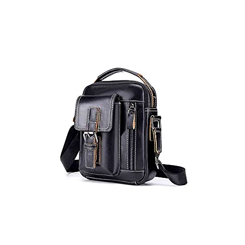 MOEIDO Umhängetasche Herren Echtes Leder Mode Lässig Messenger Bag Solide Farbe Business Air Reisetasche Große Kapazität Umhängetasche von MOEIDO