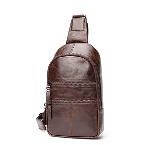 MOEIDO Umhängetasche Herren Leder Brust Bagmänner Multifunktionale Schulter Messenger Bagmens Messenger Bag Große Kapazität Umhängetasche von MOEIDO