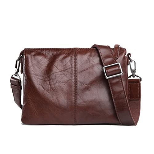 MOEIDO Umhängetasche Herren Leder Handtaschen Einfache Mode Leder Umhängetasche Messenger Bag Multifunktionsbeutel Handtasche(Bruin) von MOEIDO