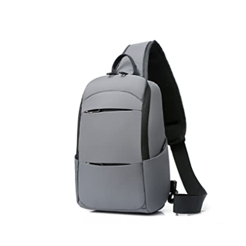 MOEIDO Umhängetasche Herren USB Multifunktions-Nylon-Umhängetasche wasserdichte Kreuzkörper-Schlinge Brust-Taschen Reise-Crossbody-Pack-Messenger-Pack für Männer(Color:Grijs) von MOEIDO