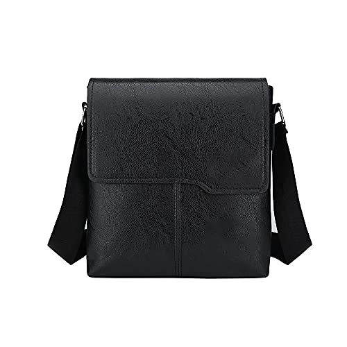 MOEIDO Umhängetasche Herrenhandtasche Umhängetasche Vintage PU. Leder Retro Messenger Bag Casual Männliche Crossbody Umhängetasche 24 * 27cm(Color:B) von MOEIDO