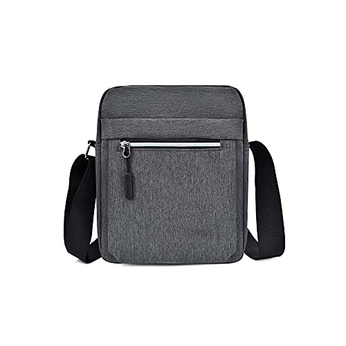 MOEIDO Umhängetasche Männer Business Casual Oxford Tuch Weiche Oberfläche Reißverschluss Umhängetasche Vertikale Quadratische Diagonale Mobiltelefon Notebook Kleine Tasche(Color:Grijs) von MOEIDO