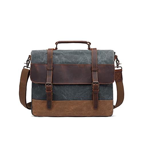 MOEIDO Umhängetasche Männer Leinwand Messenger Bag Leder Mann Weiche Taschen Schultasche Mann's Schloss Hangbags Messenger Bags(Color:C) von MOEIDO