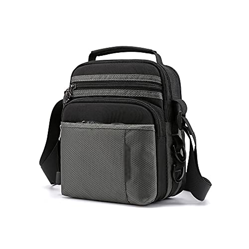 MOEIDO Umhängetasche Männer Messenger Bag Männliche Handtaschen Nylon Mann Umhängetasche Beiläufige Leichte Reise Crossbody Bag(Color:Gray) von MOEIDO