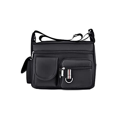 MOEIDO Umhängetasche Männer Schultertasche Messenger Bag Square Wasserdichte Oxford Tuch Business Herren Reise Große Kapazität Crossbody Bag(Color:Black) von MOEIDO