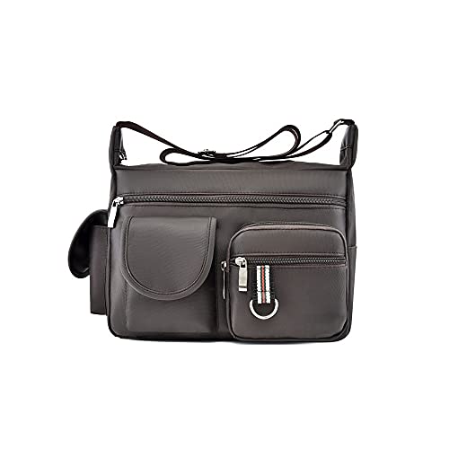 MOEIDO Umhängetasche Männer Schultertasche Messenger Bag Square Wasserdichte Oxford Tuch Business Herren Reise Große Kapazität Crossbody Bag(Color:Bruin) von MOEIDO