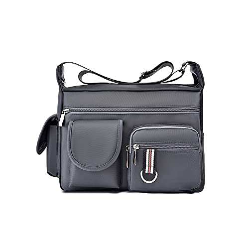 MOEIDO Umhängetasche Männer Schultertasche Messenger Bag Square Wasserdichte Oxford Tuch Business Herren Reise Große Kapazität Crossbody Bag(Color:Grijs) von MOEIDO