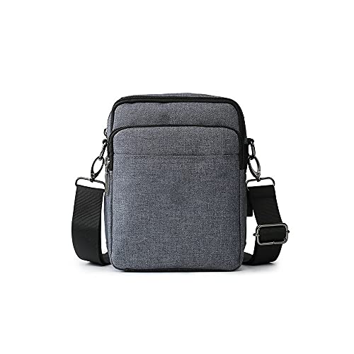 MOEIDO Umhängetasche Männer Schultertaschen Crossbody Bag USB Port Forwater-Resistent Oxford Reisetaschen Reißverschluss Gürteltasche Männlich(Color:Grijs,Size:L 30 * 25 * 10cm) von MOEIDO