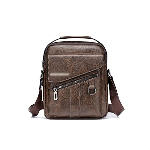 MOEIDO Umhängetasche Männer Schultertaschen Männer Crossbody Bag Qualität PU. Taschen Männer Handtaschen Kapazität weich PU. Ledertasche für Mann Messenger Bags Tragetaschen(Bruin) von MOEIDO