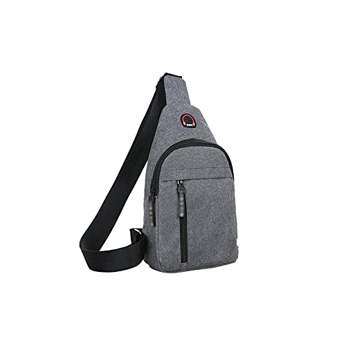 MOEIDO Umhängetasche Männer Umhängetaschen Nylon Taille Packungen Sling Bag Crossbody Outdoor Sport Schulter Brust Täglich Picknick Canvas Messenger Bag(Color:Grijs) von MOEIDO