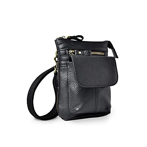 MOEIDO Umhängetasche Männlich leder casual design mini schulter messenger crossbody tasche mode gürtel taille tasche reisen kleine Beutel Männer(Color:A) von MOEIDO