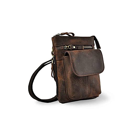 MOEIDO Umhängetasche Männlich leder casual design mini schulter messenger crossbody tasche mode gürtel taille tasche reisen kleine Beutel Männer(Color:C) von MOEIDO