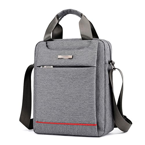 MOEIDO Umhängetasche Men Multifunctional Shoulder Messenger Bag with Headphone Hole Waterproof Nylon Travel Handbag Large Capacity Storage Bags(Grijs) von MOEIDO