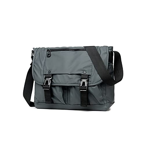 MOEIDO Umhängetasche Mode Männer Schulter Messenger Bag Nylon Crossbody Taschen für männliche Reise Wasserdichte Tasche Büro Arbeiter Licht Paket Taschen(Color:Grijs) von MOEIDO