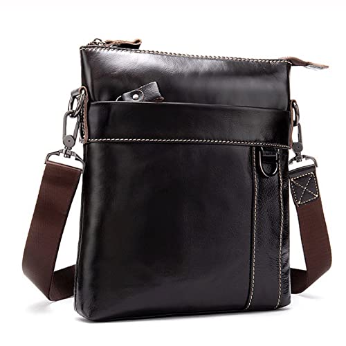 MOEIDO Umhängetasche Retro Herren Aktentasche Tasche Rindsleder Messenger Bag Leder Herren Business Messenger Bag Casual Herren Umhängetasche von MOEIDO