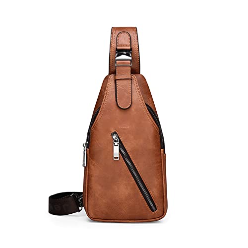 MOEIDO Umhängetasche Umhängetasche Reise Trekking Bergsteigen Messenger Messenger Bag Männer Große Kapazität Brust Strap Bag Feste Männer(Bruin) von MOEIDO