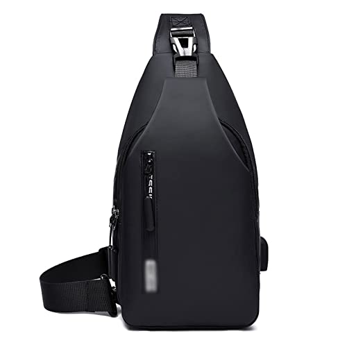 MOEIDO Umhängetasche Wasserdichte Multifunktionsmehrfunktion Neue Casual Umhängetasche Reise Outdoor Messenger Pack Crossbody Sling Brusttasche Packung for Männchen(Color:Black) von MOEIDO