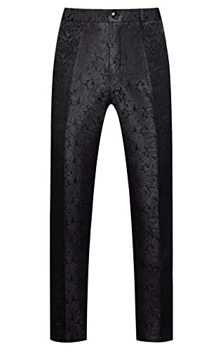 MOGU Herren-Smoking-Hose für Hochzeit, Party, Jacquard-Blumenmuster, schwarz, 52 MOGU Herren-Smoking-Hose für Hochzeit, Party, Jacquard-Blumenmuster, schwarz, 52 von MOGU