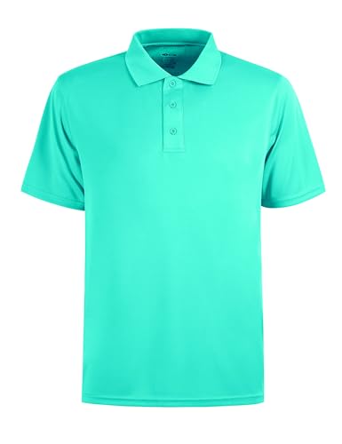 Herren-Golf-Poloshirt, kurzärmelig, feuchtigkeitsableitend, hohe Größen: M-7XL, #12135 Glas Blau, 5XL Groß Tall von MOHEEN