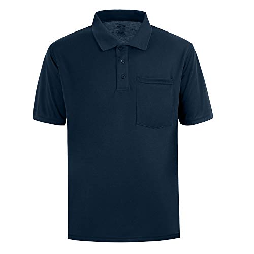 MOHEEN Herren Poloshirt kurzärmlig feuchtigkeitsableitend Performance Dry Fit Golf Poloshirt mit Tasche - blau - 4XL (Brust 150 cm) von MOHEEN