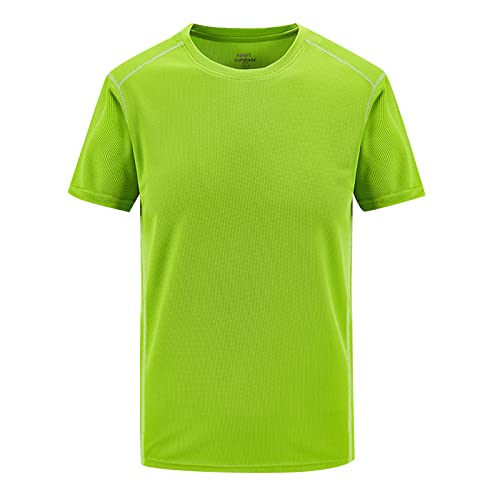 Hemd Herren Kurzarm Rundkragen Sport Basic Sport Übergrößen Basic Oversize Businesshemd Shirt Männer Laufshirt Große Größen Stretch Vintage Langarmshirt Clothes Grün 7XL 3592 von MOKBAY