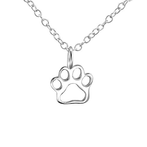 Monkimau Mädchen Halskette Pfote Offen Anhänger aus 925 Sterling Silver echt Silber mit 45cm Kette von MONKIMAU