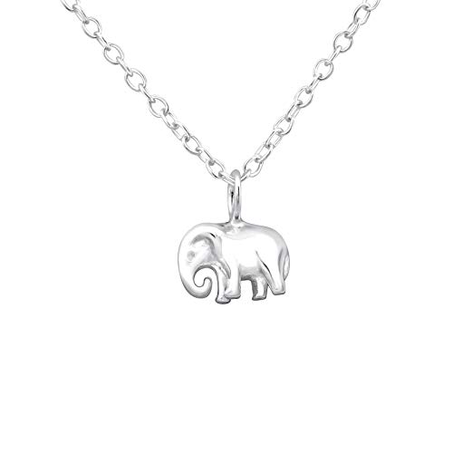Monkimau Mädchen Halskette Elefant Anhänger aus 925 Sterling Silver echt Silber mit 45cm Kette von MONKIMAU