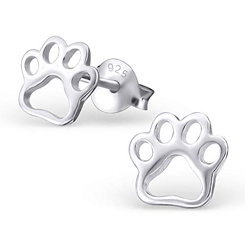 Monkimau Mädchen Ohrringe Pfote Ohrstecker aus 925 Sterling Silver Silber von MONKIMAU