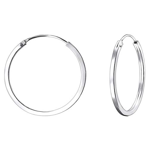 Monkimau Damen Ohrringe Creolen aus 925 Sterling Silver echt Silber mit Durchmesser 25mm von MONKIMAU