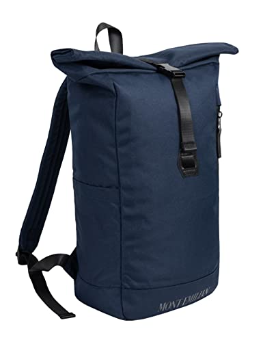 MONT EMILIAN Rucksack für Damen und Herren, als Rolltop oder mit Klappdeckel. Daypack für Freizeit, Alltag, Uni, Ausflüge oder als Handgepäck. Mit 17, 24 oder 29,5 Liter Volumen (Calais Navy) von MONT EMILIAN