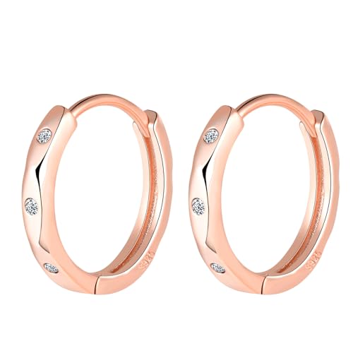 MOOFUN Mehrfachfische Ohrringe Silber 925 Creolen Groß Ohrring Damen Ohrringe Zirkonia Ohringe Rosegold Schmuck für Mama Freundin Teenager Mädchen Oma Schwester Frauen Geschenk Geburtstagsgeschenk von MOOFUN