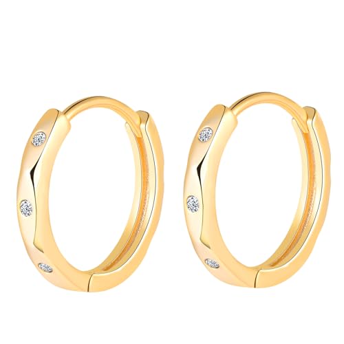 MOOFUN Mehrfachfische Ohrringe Silber 925 Creolen Groß Ohrring Damen Ohrringe mit Zirkonia Ohringe Gold Ohrschmuck für Mama Freundin Teenager Mädchen Oma Schwester Frauen Geschenk Geburtstagsgeschenk von MOOFUN