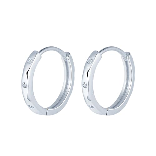 MOOFUN Mehrfisch Ohrringe Silber 925 Creolen Klein 10mm Ohrring Damen Ohrringe mit Zirkonia Ohringe Silber Ohrschmuck für Mama Freundin Teenager Mädchen Schwester Frauen Geschenk Geburtstagsgeschenk von MOOFUN