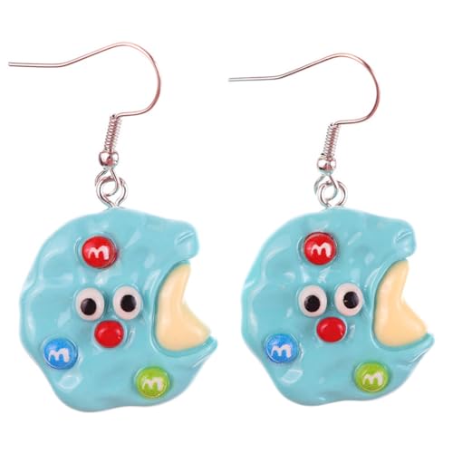 Lustige simulierte Essens- und Spielzeug-Sandwich-Keksohrringe, kreative kindliche Ohrhaken-Ohrringe und Ohrringe (blau) von MOONESSA