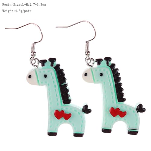Lustige und niedliche Cartoon-Tier-Pony-Ohrringe Kreative kindliche Ohrhaken-Ohrringe (blau) von MOONESSA