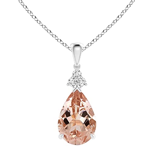 MOONEYE 925er Sterling Silber 1,00 Ct Birne Rosa Morganit Edelstein Teardrop Anhänger Halskette Schmuck von MOONEYE